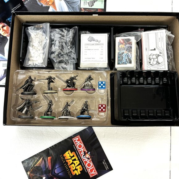 Monopoly Star Wars Saga Edition Board Game Complete Set Collectible 2005 - Picture 5 of 14